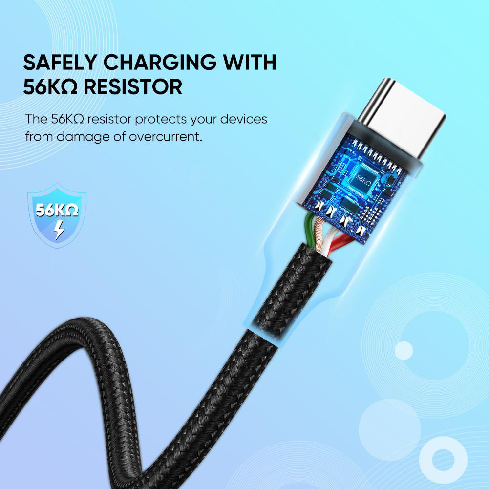 USB-A to USB-C Data and Charging Cable UGREEN US288, 18W, 0.5m, Black 