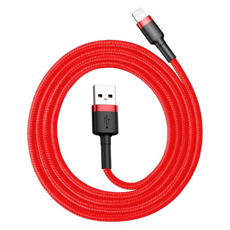 Kabl za Prenos Podataka i Punjenje USB-A - Lightning Baseus Cafule, 18W, 1m, Crveni CALKLF-B09