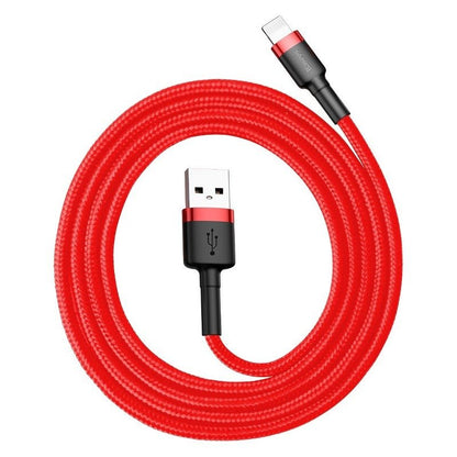 Kabl za Prenos Podataka i Punjenje USB-A - Lightning Baseus Cafule, 18W, 1m, Crveni CALKLF-B09