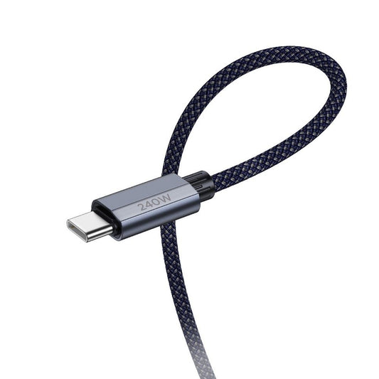 USB-C Data and Charging Cable - USB-C HOCO U134, 240W, 1.8m, 1.8m, Blue 