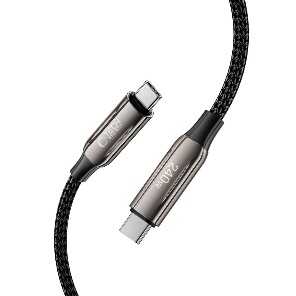Kabl za prenos podataka i punjenje USB-C - USB-C Tech-Protect UB10T Ultraboost, 240W, 1m, Crni