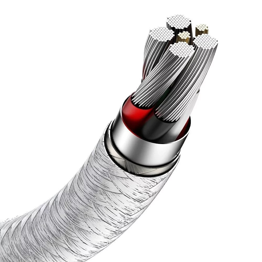 Cablu Date si Incarcare USB-A - USB-C Baseus Cafule Metal Series, 66W, 2m, Alb CAKF000202
