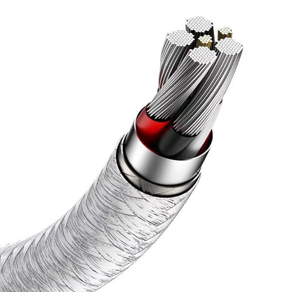 Cablu Date si Incarcare USB-A - USB-C Baseus Cafule Metal Series, 66W, 2m, Alb CAKF000202