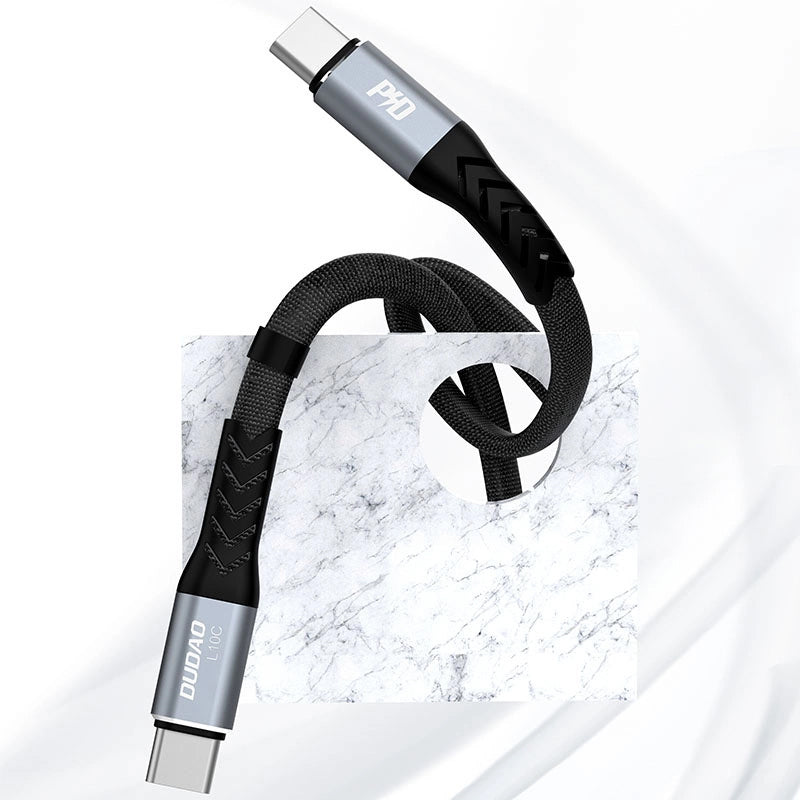 Kabl za podatke i punjenje USB-C - USB-C Dudao L10C, 100W, 0.23m, Crni