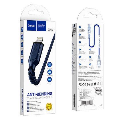 Kabl za podatke i punjenje USB-A - Lightning HOCO X59 Victory, 18W, 1m, Plavi