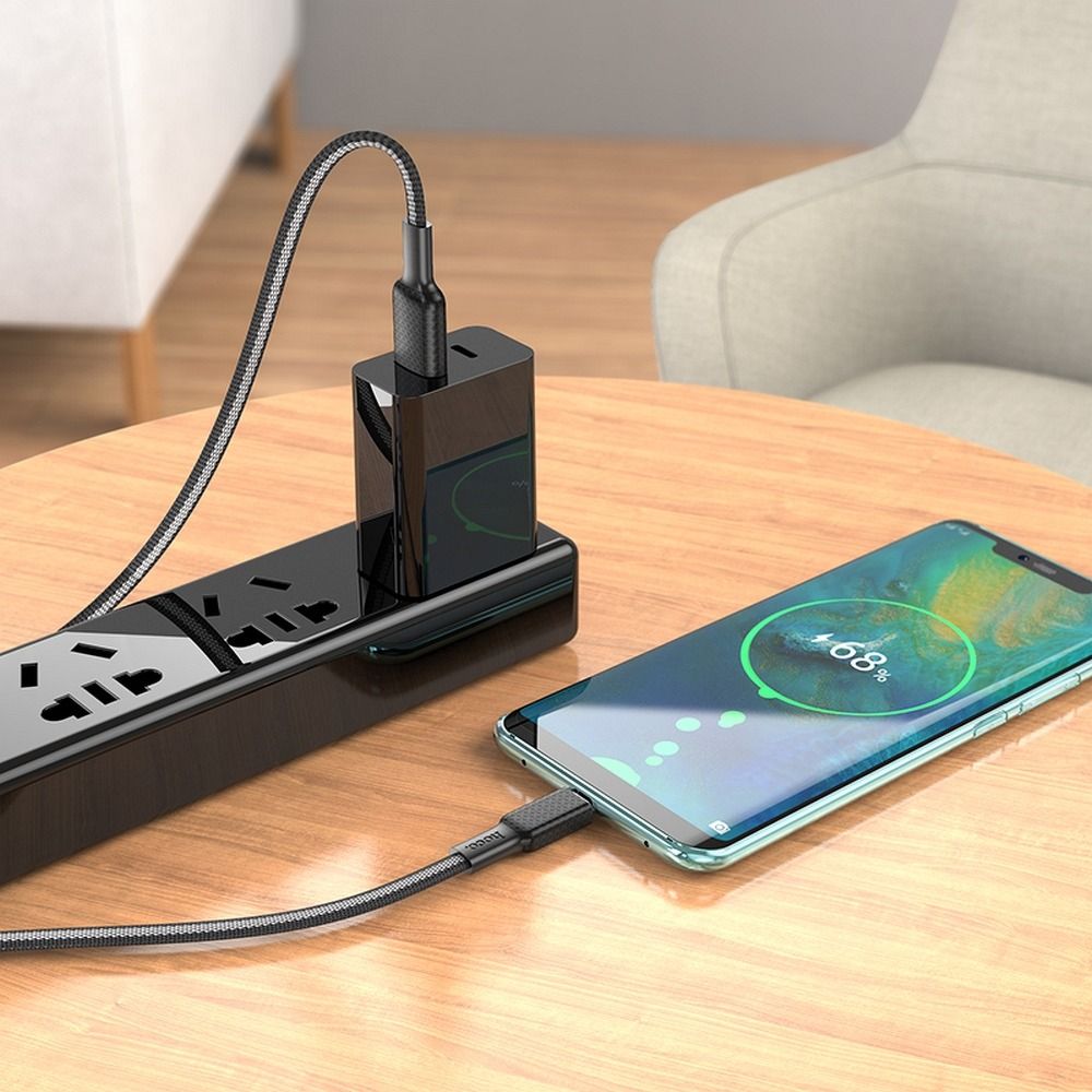 Kabl za Prenos Podataka i Punjenje USB-A - USB-C HOCO X69, 18W, 1m, Crni