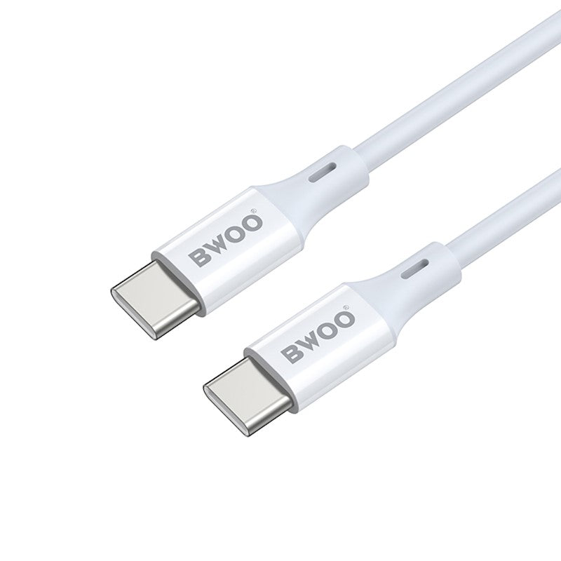 Kabl za podatke i punjenje USB-C - USB-C BWOO X282, 60W, 1m, Bela