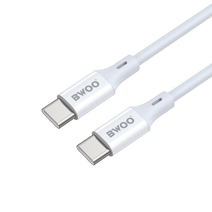 Kabl za podatke i punjenje USB-C - USB-C BWOO X282, 60W, 1m, Bela