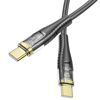 Kabl za Prenos Podataka i Punjenje USB-C - USB-C HOCO U121, 60W, 1.2m, Crni