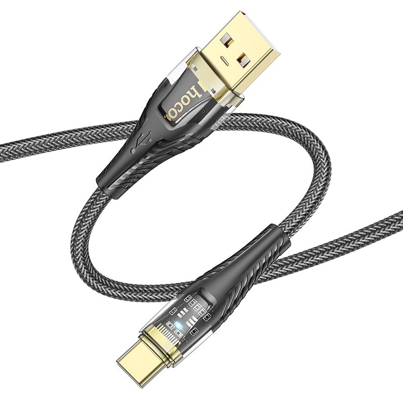 Kabl za Prenos Podataka i Punjenje USB-A - USB-C HOCO U121, 18W, 1.2m, Crni