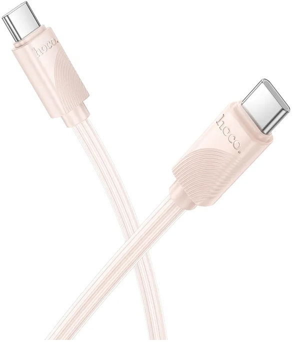 Kabl za prenos podataka i punjenje USB-C - USB-C HOCO X114, 60W, 1m, Roze