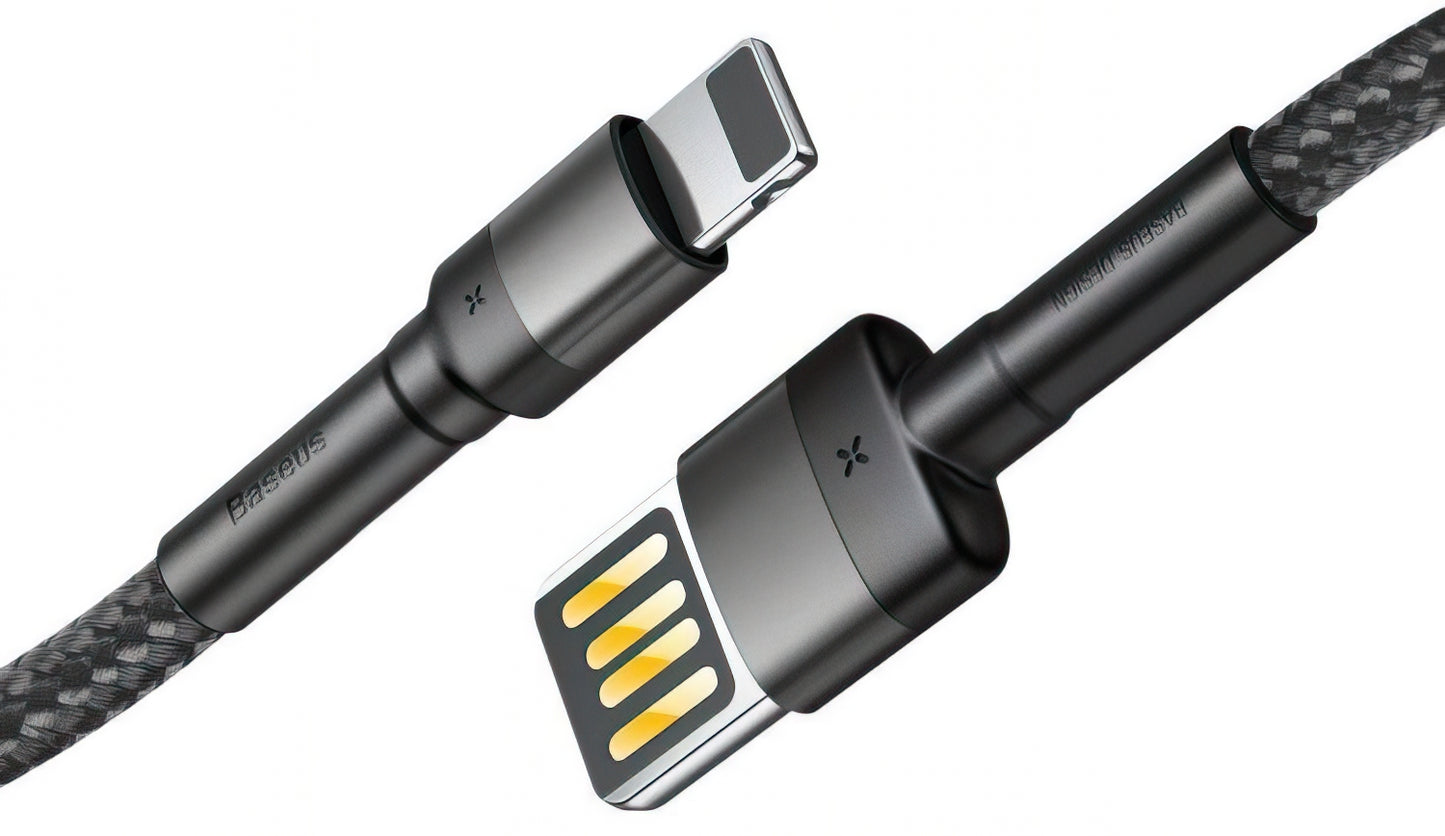 Kabl za prenos podataka i punjenje USB-A - Lightning Baseus Cafule Special Edition, 18W, 1m, Sivi CALKLF-GG1