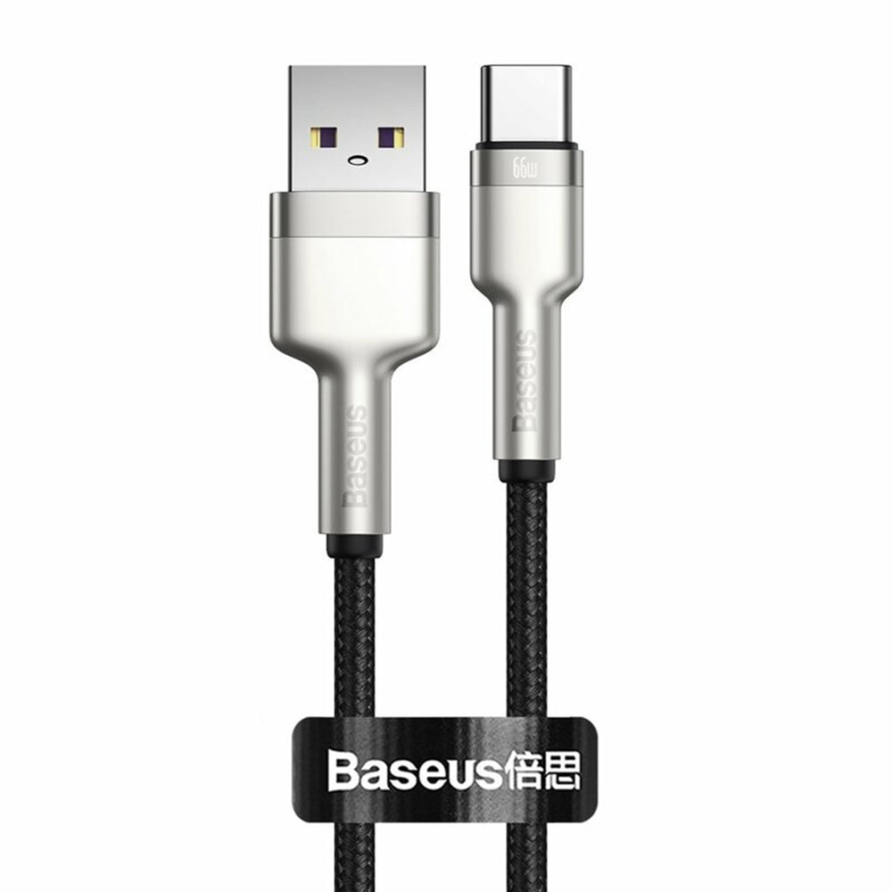 Kabl za Prenos Podataka i Punjenje USB-A - USB-C Baseus Cafule Metal Series, 66W, 0.25m, Crni CAKF000001
