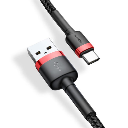 Kabl za podatke i punjenje USB-A - USB-C Baseus Cafule, 18W, 3m, Crveni CATKLF-U91