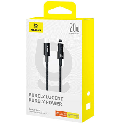 Kabl za prenos podataka i punjenje USB-C - Lightning Baseus Gem, 20W, 2m, Crni P10373001111-01
