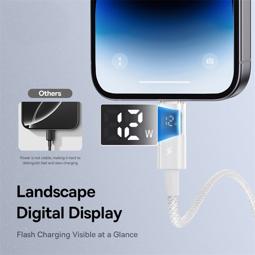 Kabl za prenos podataka i punjenje USB-A - Lightning Baseus Display 2, 18W, 2m, Beli P10382700211-01