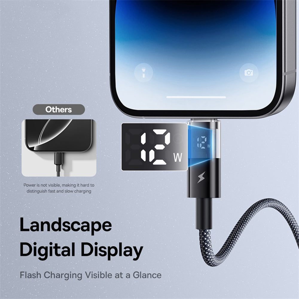 Kabl za prenos podataka i punjenje USB-A - Lightning Baseus Display 2, 18W, 2m, Crni P10382700121-01