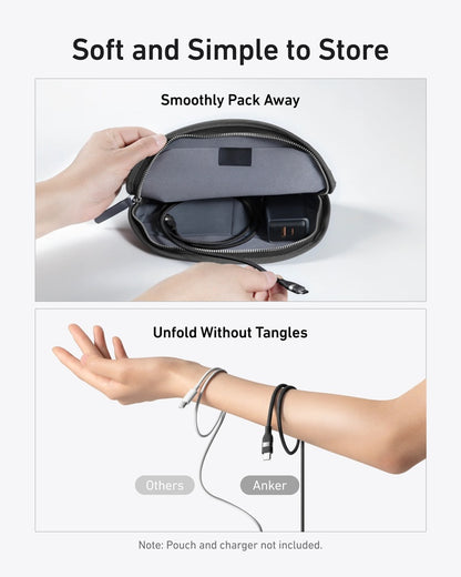 Kabl za prenos podataka i punjenje USB-C - USB-C Anker, 240W, 0.9m, Crni A82E2H11