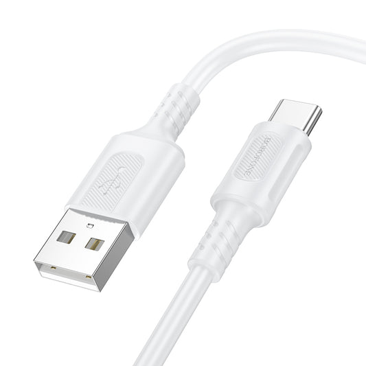 Kabl za podatke i punjenje USB-A - USB-C Borofone BX111 Feliz, 20W, 1m, Beli