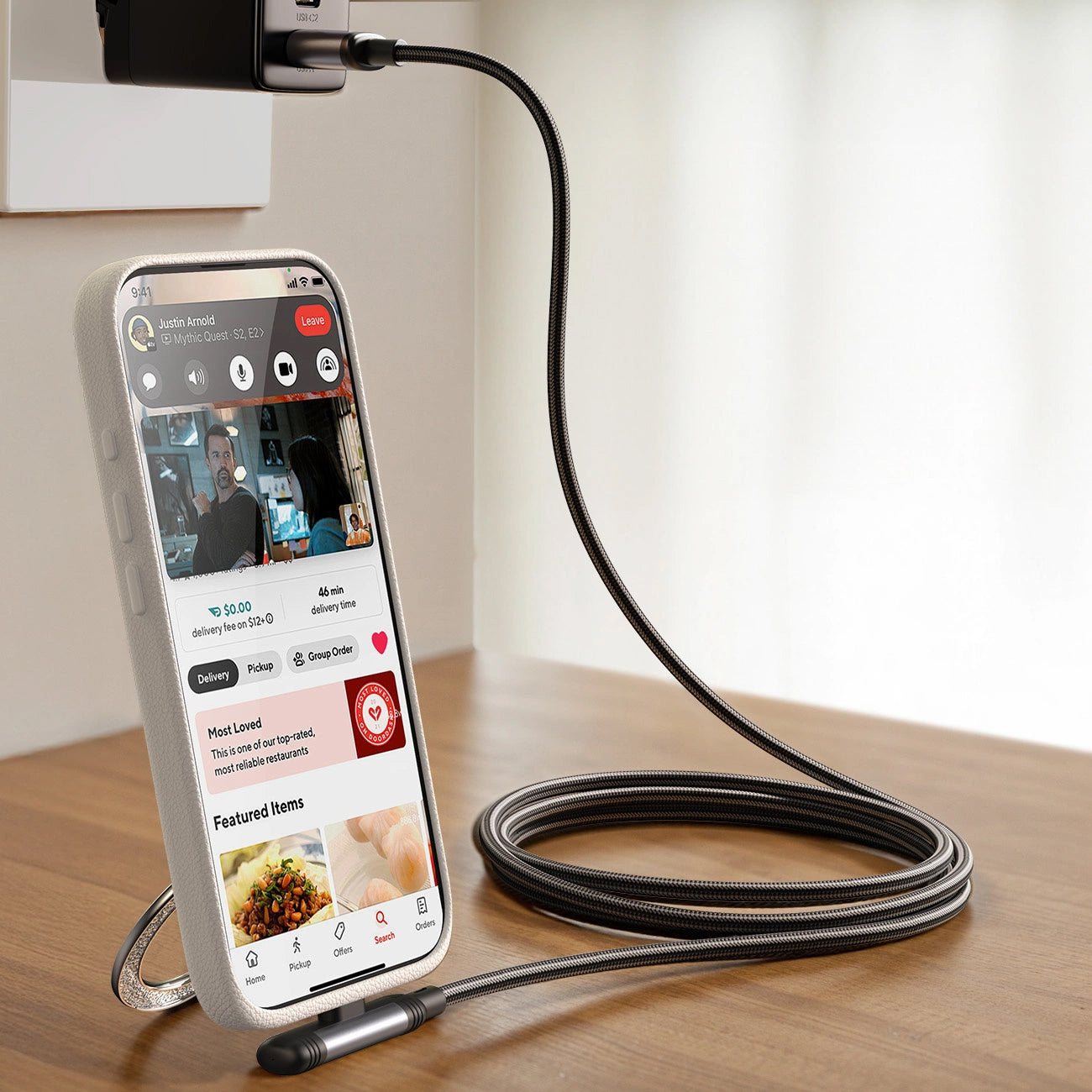 Kabl za prenos podataka i punjenje USB-C - Lightning Joyroom S-A56 EnjoyX Angled, 30W, 1.2m, Crni