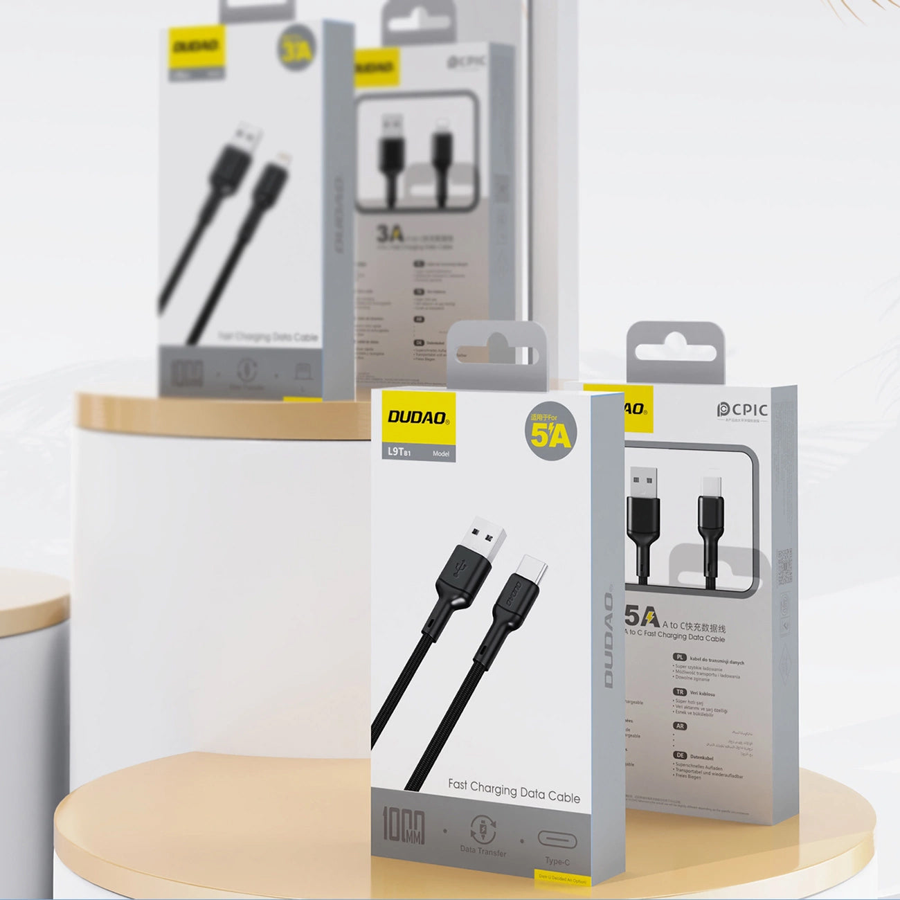 Kabl za podatke i punjenje USB-A - USB-C Dudao L9T, 100W, 1m, Crni