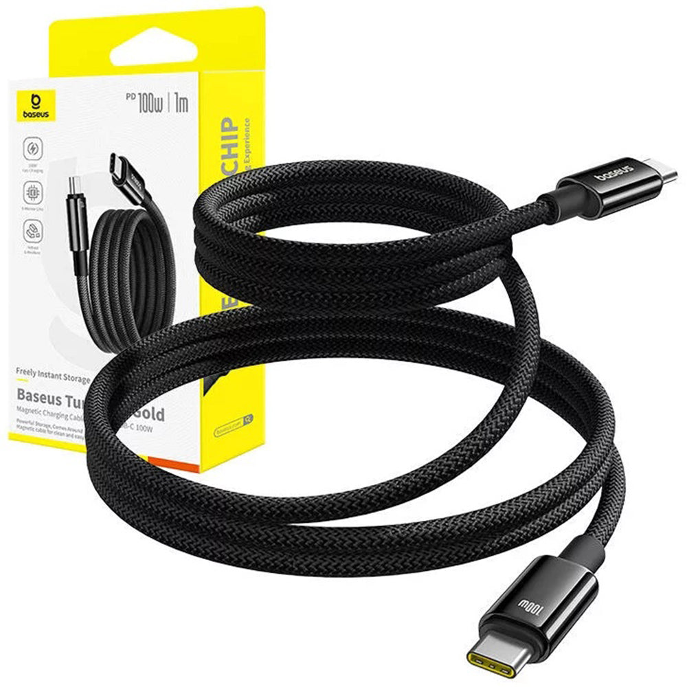 Kabl za podatke i punjenje USB-C - USB-C Baseus Tungsten Gold, 100W, 1m, Crni P10319805111-00