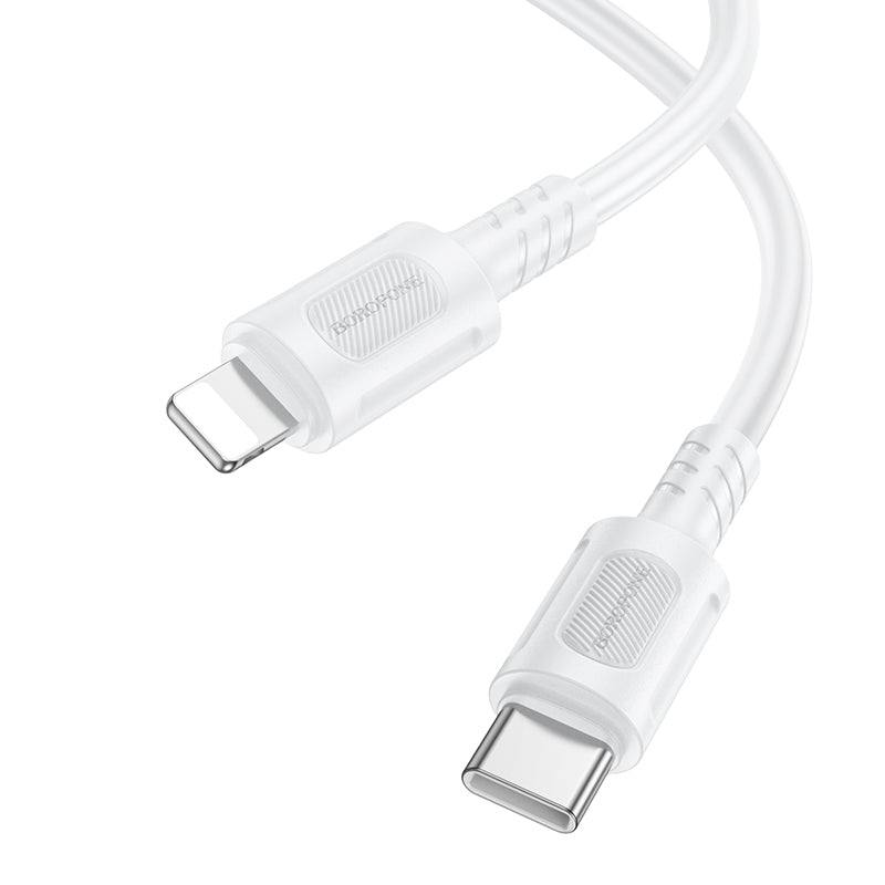 Kabl za prenos podataka i punjenje USB-C - Lightning Borofone BX111 Feliz, 27W, 1m, Bela