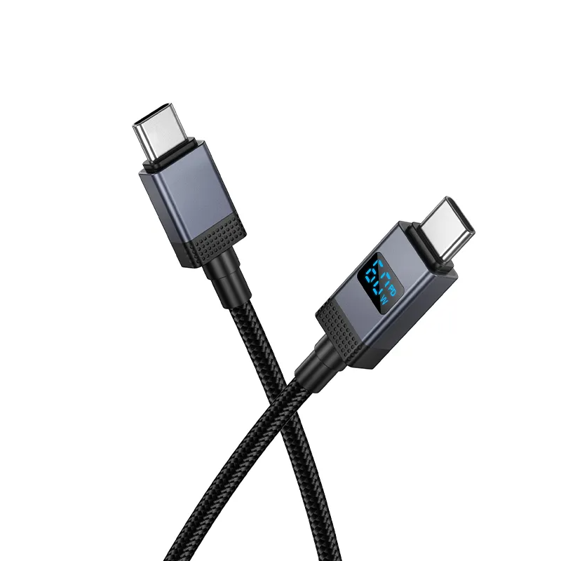 Kabl za podatke i punjenje USB-C - USB-C HOCO X118 Display, 60W, 1m, Crni