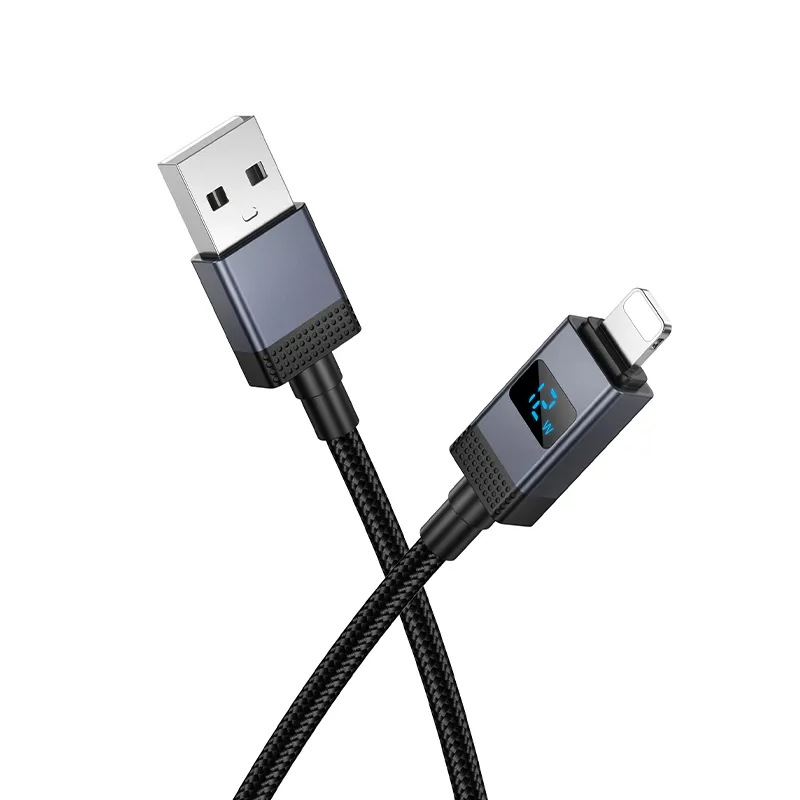 Kabl za Prenos Podataka i Punjenje USB-A - Lightning HOCO X118 Display, 12W, 1m, Crni