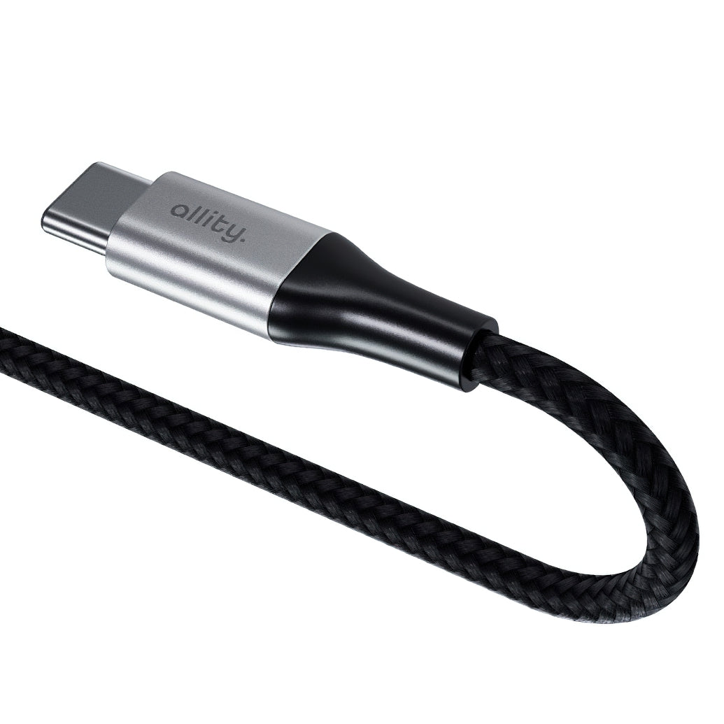 Kabl za podatke i punjenje USB-C - USB-C Allity. AUC-01, 100W, 1m, Crna