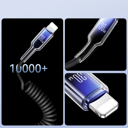 Kabl za podatke i punjenje USB-C - Lightning Joyroom S-A43 Crystal, 30W, 1.5m, Crni