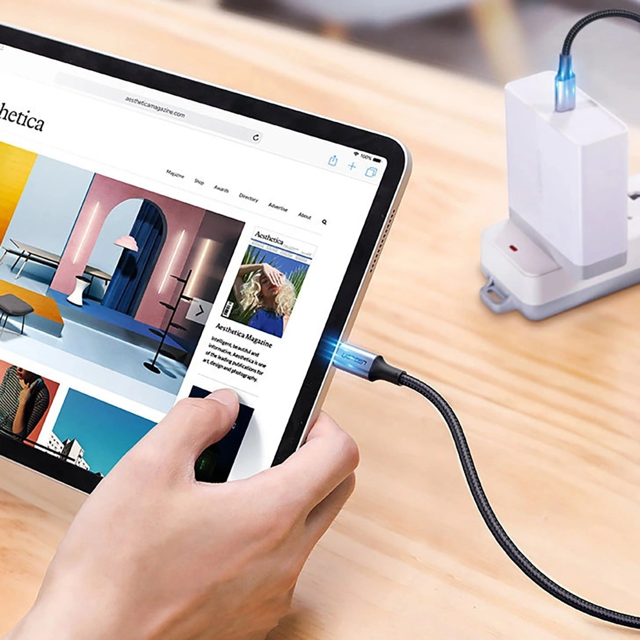 Kabl za prenos podataka i punjenje USB-C - USB-C UGREEN US316, 100W, 3m, Sivi