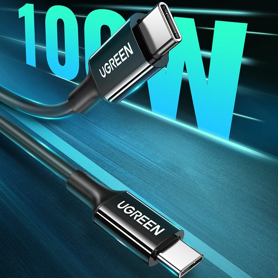 Kabl za prenos podataka i punjenje USB-C - USB-C UGREEN US300, 100W, 2m, Crni