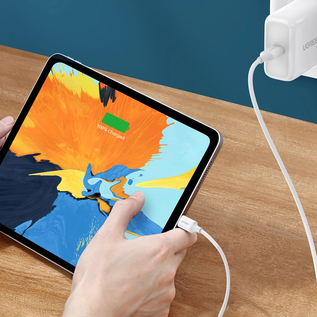 Kabl za prenos podataka i punjenje USB-C - USB-C UGREEN US264, 60W, 0.5m, Bel