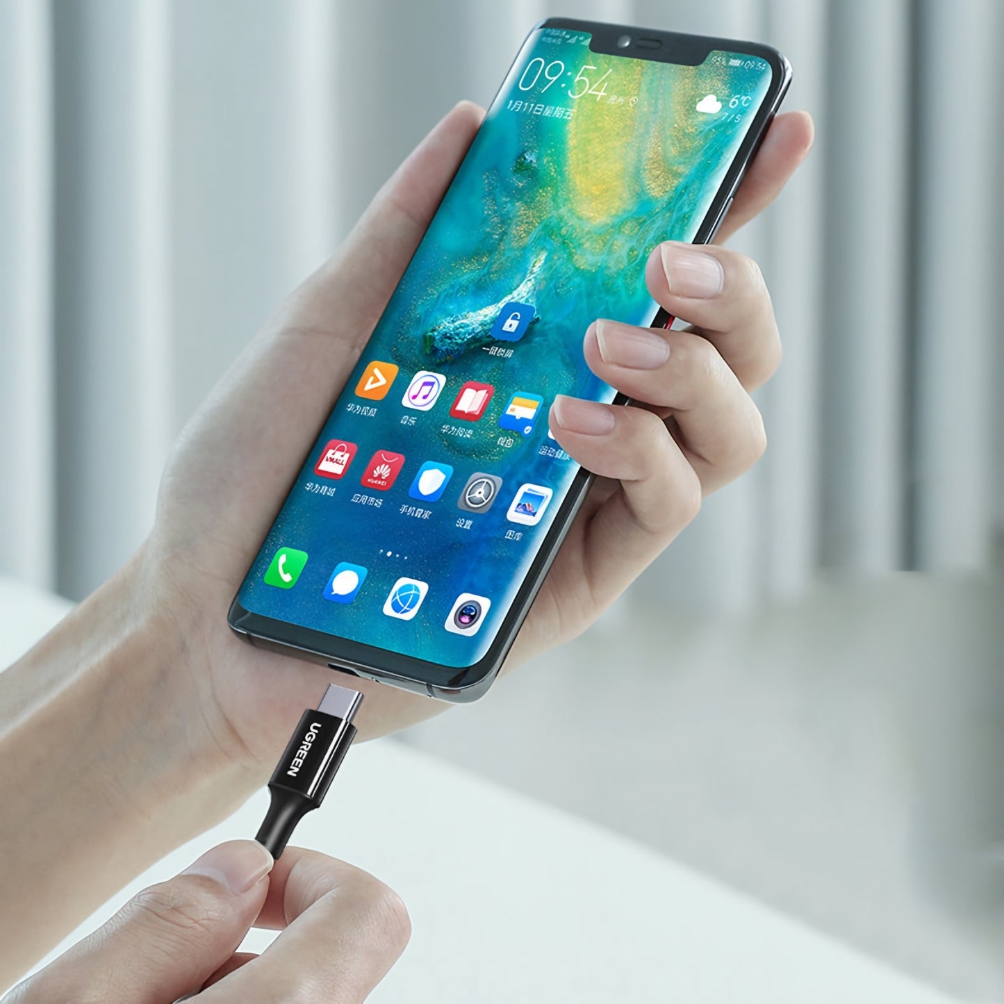 Kabl za podatke i punjenje USB-C - USB-C UGREEN US300, 100W, 2m, Bela