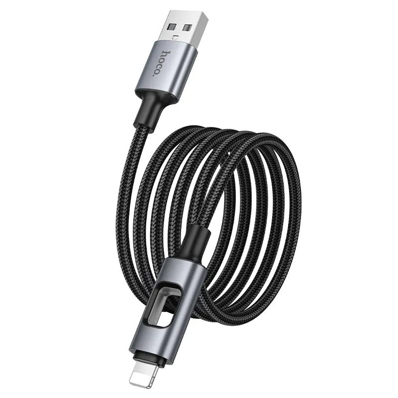Kabl za podatke i punjenje USB-A - Lightning HOCO U144 Led, 18W, 1.2m, Crni