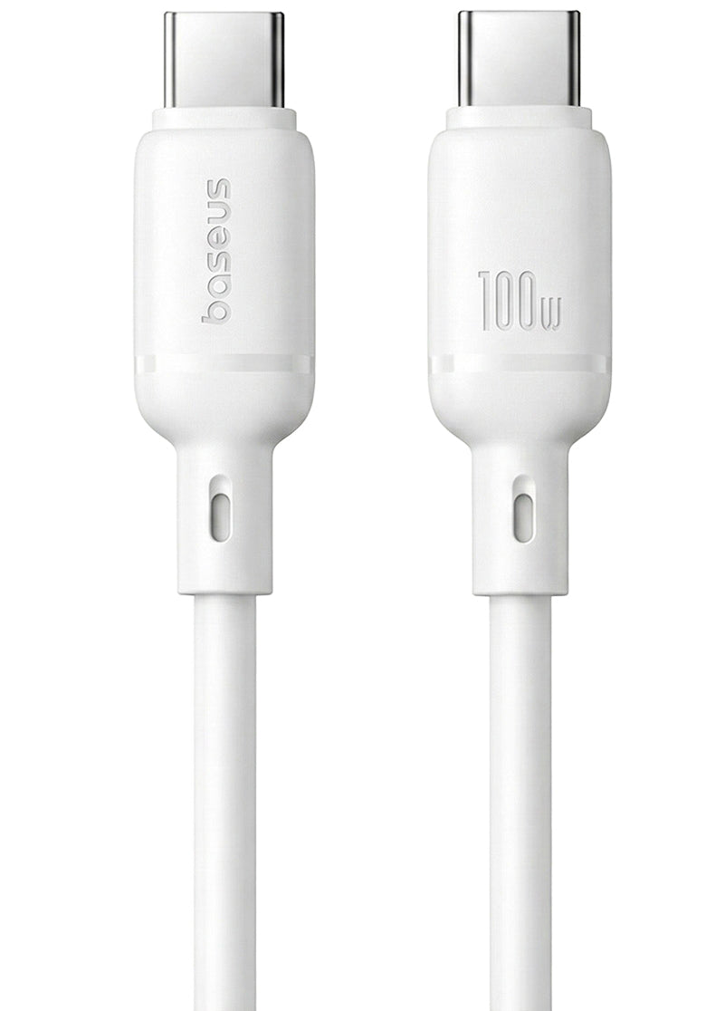 Kabl za podatke i punjenje USB-C - USB-C Baseus Silky, 100W, 1m, Beli P10377704213-00