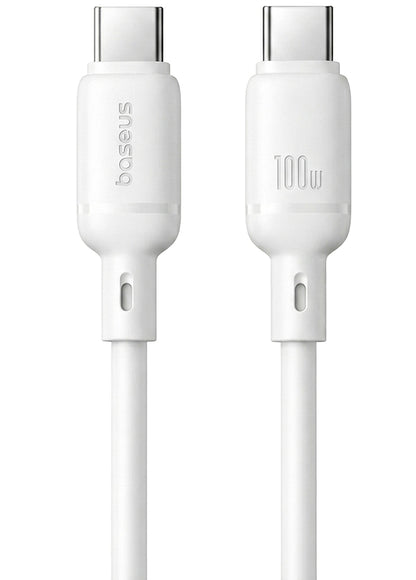 Kabl za podatke i punjenje USB-C - USB-C Baseus Silky, 100W, 1m, Beli P10377704213-00