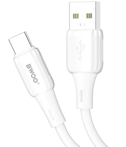 Kabl za prenos podataka i punjenje USB-A - USB-C BWOO X329C, 18W, 1m, Bela
