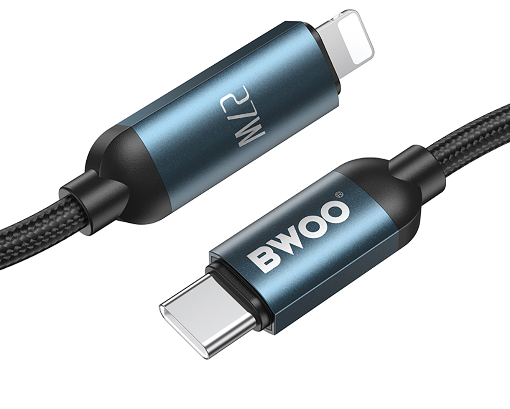 USB-C - Lightning BWOO X305 Display kabl za prenos podataka i punjenje, 27W, 1m, Crni