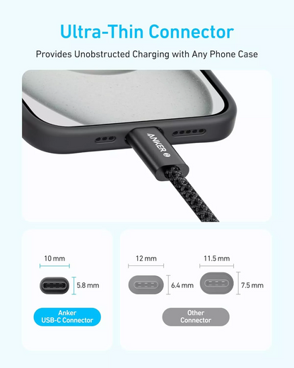 Kabl za prenos podataka i punjenje USB-C - USB-C Anker Zolo, 240W, 1.8m, Beli A8060H22