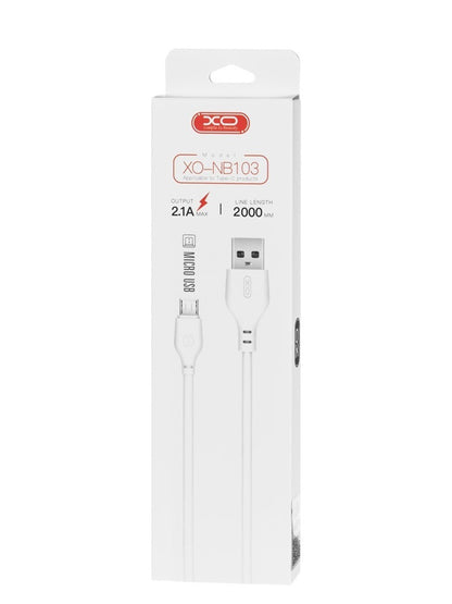 Kabl za podatke i punjenje USB-A - microUSB XO Design NB103, 18W, 2m, Beli