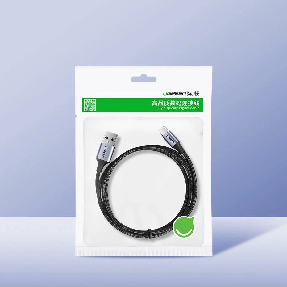 Kabl za prenos podataka i punjenje USB-A - USB-C UGREEN US288, 18W, 1.5m, Crni
