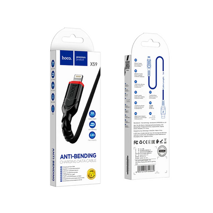 Kabl za podatke i punjenje USB-A - Lightning HOCO X59 Victory, 18W, 1m, Crni