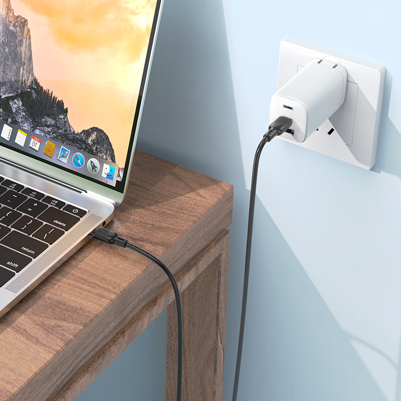 Kabl za prenos podataka i punjenje USB-C - USB-C Borofone BX113 Lenny, 60W, 1m, Crna