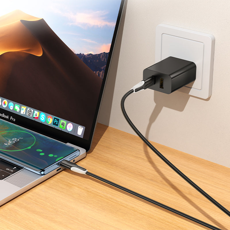 USB-C - USB-C kabl za prenos podataka i punjenje Borofone BX119 New, 60W, 1m, Crni