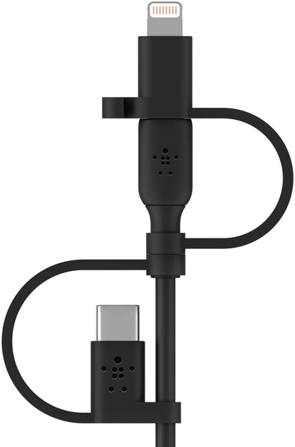 Kabl za prenos podataka i punjenje USB-A - Lightning / microUSB / USB-C Belkin BoostCharge, 1m, Crni CAC001bt1MBK