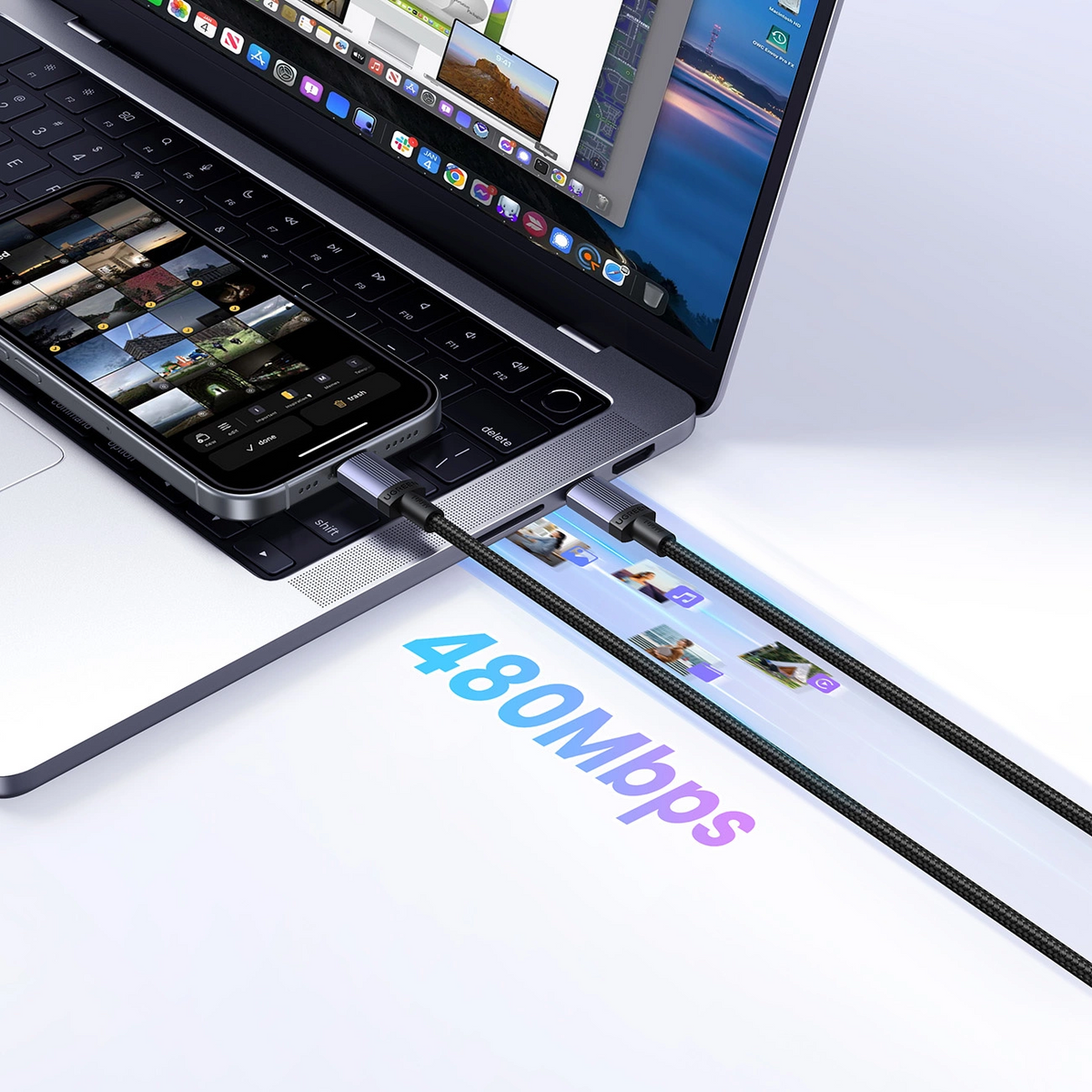 Kabl za prenos podataka i punjenje USB-C - USB-C UGREEN, 100W, 3m, Crna