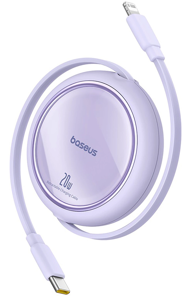 USB-C kabl za prenos podataka i punjenje - Lightning Baseus Free2Pull Mini Retractable, 20W, Ljubičasta P10364501511-00