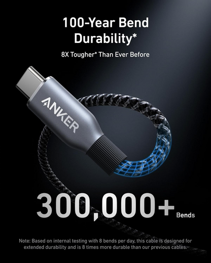 Anker Prime USB-C na USB-C kabl za prenos podataka i punjenje, 240 W, 0,9 m, crni A88E2011